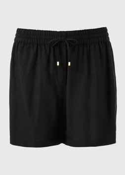 LINEN SHORT SOLID BLACK £14