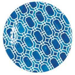 Blue Geometric Patterned Plate